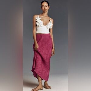 NWT ✨ Anthropologie THE TILDA MAXI SLIP SKIRT: PLISSÉ EDITION